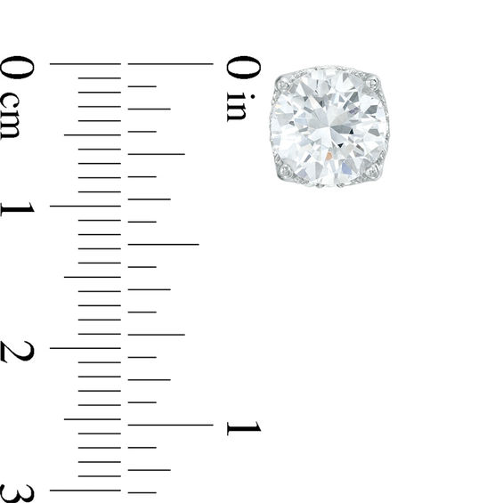 8.0mm Lab-Created White Sapphire Stud Earrings in Sterling Silver