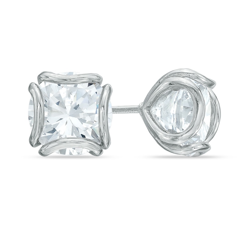 Main Image 1 of 9.0mm Lab-Created White Sapphire Stud Earrings in Sterling Silver