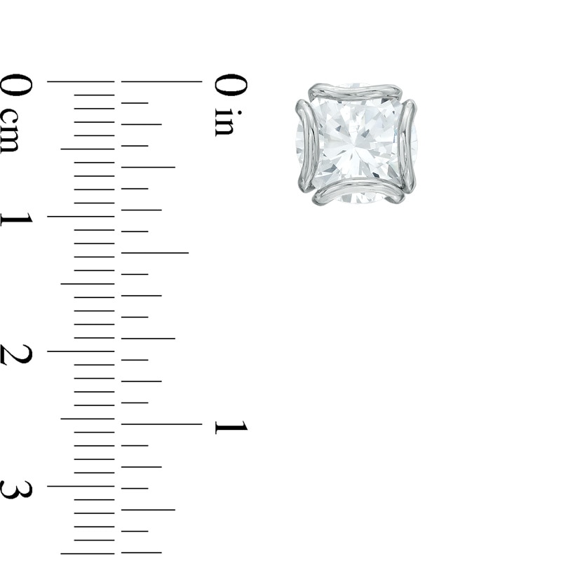 Main Image 2 of 9.0mm Lab-Created White Sapphire Stud Earrings in Sterling Silver