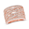 Thumbnail Image 1 of Lab-Created White Sapphire Ring in Sterling Silver with 18K Rose Gold Plate