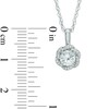 Thumbnail Image 2 of Lab-Created White Sapphire Flower Pendant and Earrings Set in Sterling Silver