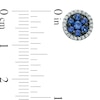 Thumbnail Image 1 of Lab-Created Blue and White Sapphire Frame Stud Earrings in Sterling Silver