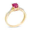 Thumbnail Image 1 of Oval Ruby and Diamond Accent Ring in 10K Gold