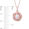 Thumbnail Image 2 of 7.0-7.5mm Pink Freshwater Cultured Pearl and Lab-Created White Sapphire Pendant in 10K Rose Gold