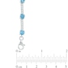 Thumbnail Image 2 of Swiss Blue Topaz and Lab-Created White Sapphire Necklace in Sterling Silver - 17"
