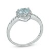 Thumbnail Image 2 of 6.0mm Heart-Shaped Aquamarine and Diamond Accent Ring in 10K White Gold