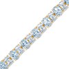 Thumbnail Image 1 of Oval Lab-Created Blue Spinel Bracelet in Sterling Silver with 18K Gold Plate - 7.5"