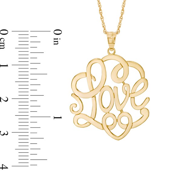 "Love" Scroll Pendant in 10K Gold