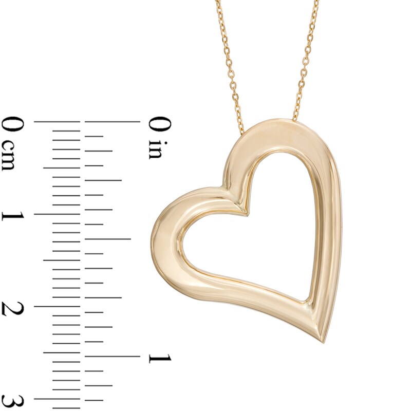 Main Image 2 of Tilted Heart Pendant in 10K Gold