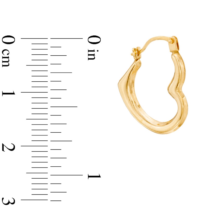 Main Image 2 of Heart Pendant and Hoop Earrings Set in 10K Gold
