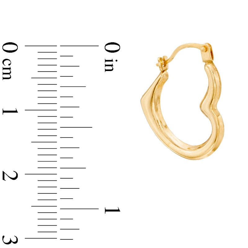 Heart Pendant and Hoop Earrings Set in 10K Gold