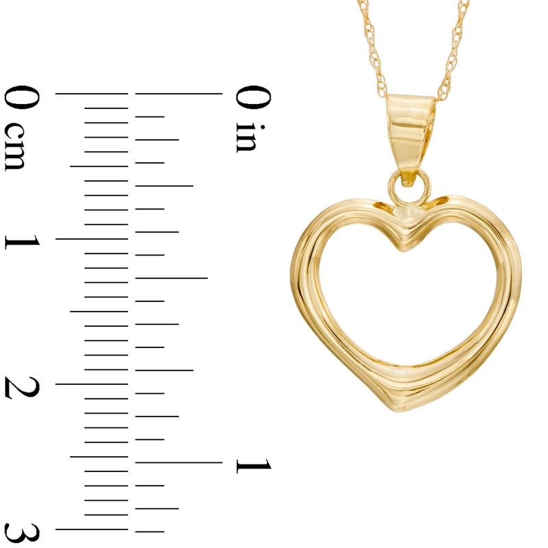 Heart Pendant and Hoop Earrings Set in 10K Gold