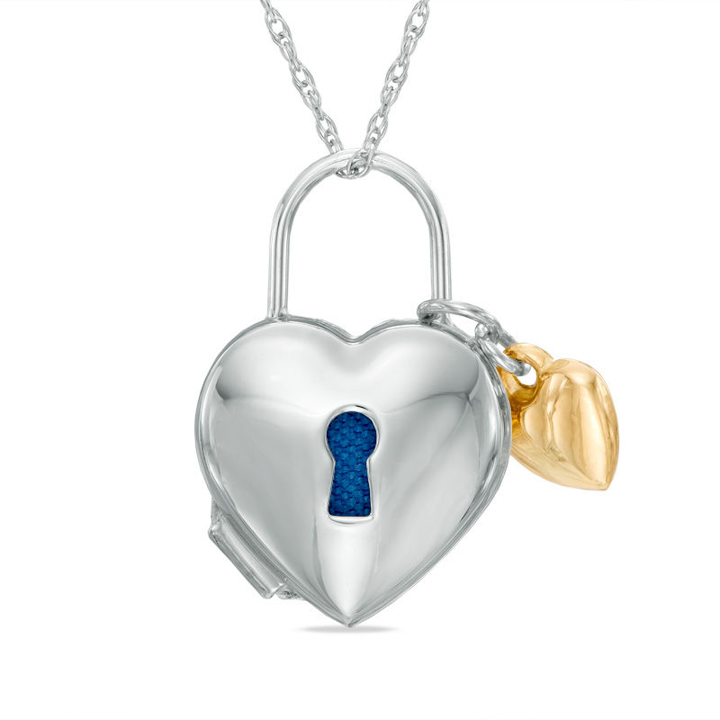 Main Image 1 of Heart Locket in 10K Two-Tone Gold