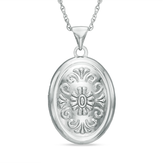 Oval Locket in 10K White Gold