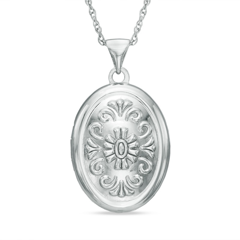 Main Image 1 of Oval Locket in 10K White Gold