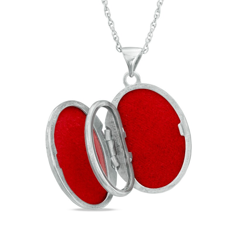 Main Image 2 of Oval Locket in 10K White Gold