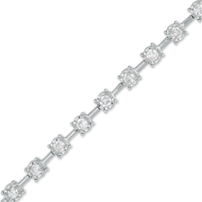 Main Image 1 of 1 CT. T.W. Diamond Stick Line Bracelet in 10K White Gold