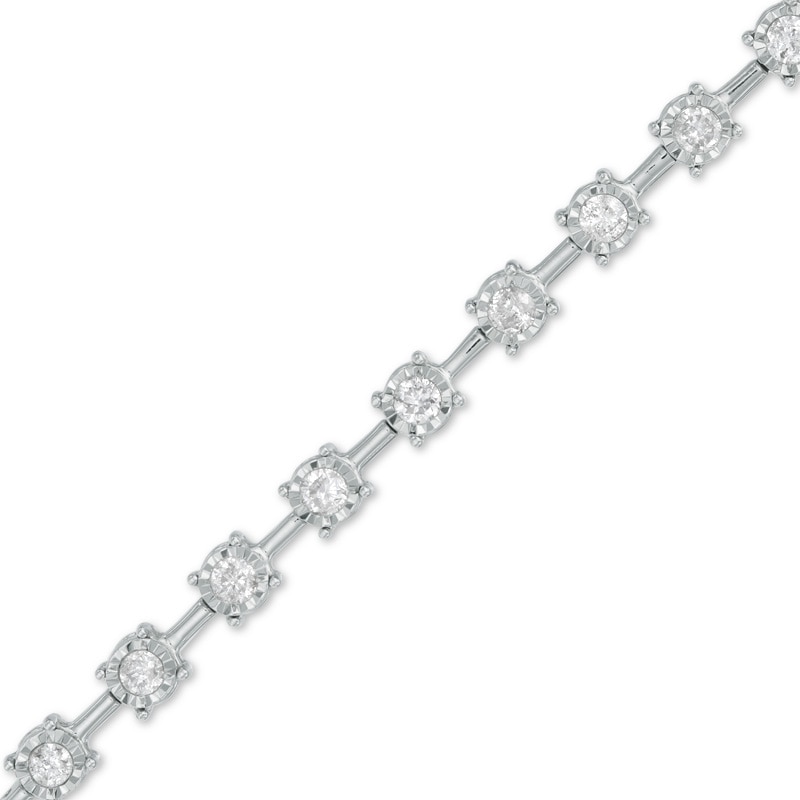 1 CT. T.W. Diamond Stick Line Bracelet in 10K White Gold