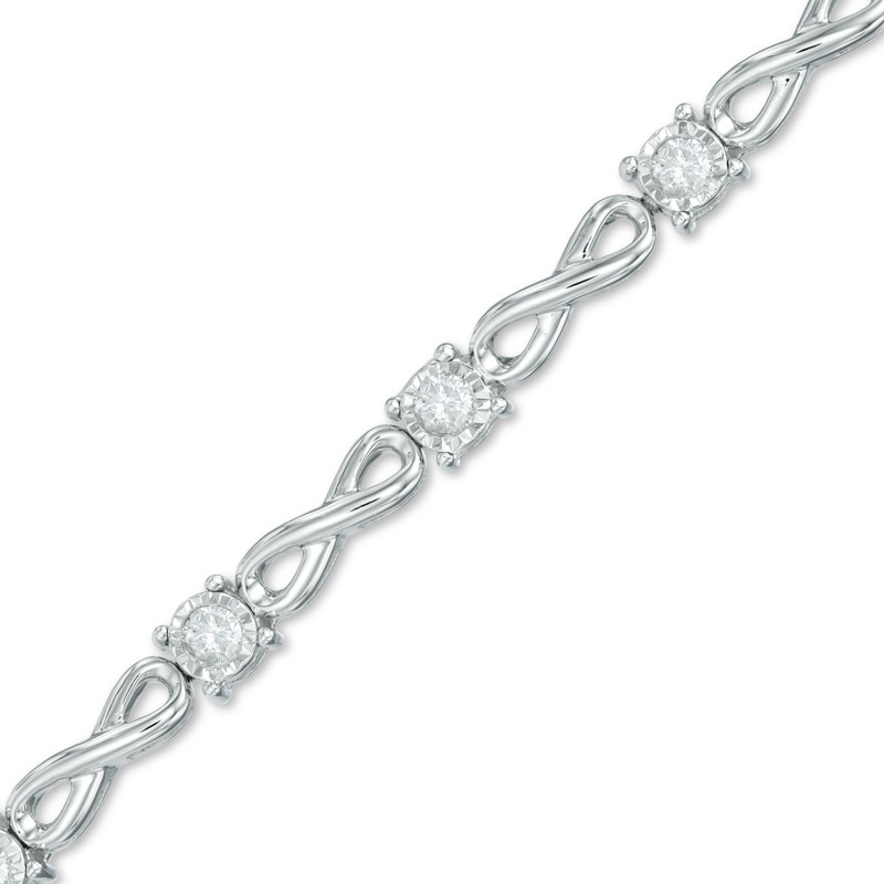 1/2 CT. T.W. Diamond Infinity Link Bracelet in 10K White Gold