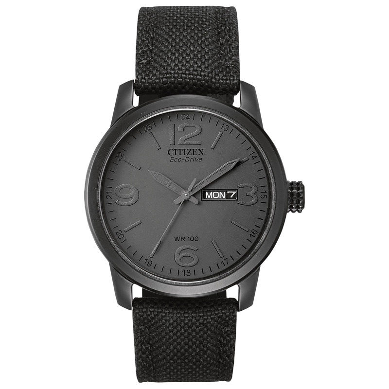 Men's Citizen Eco-Drive® Military-Inspired Black Out Watch (Model: BM8475-00F)