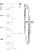 Thumbnail Image 1 of Diamond Fascination™ Cross Oval Hoop Earrings in Sterling Silver with Platinum Plate