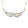 Thumbnail Image 0 of Diamond Fascination™ Wings Necklace in 14K Gold - 17"