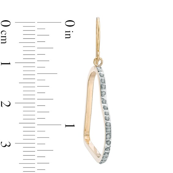 Diamond Fascination™ Tilted Heart Drop Earrings in 14K Gold