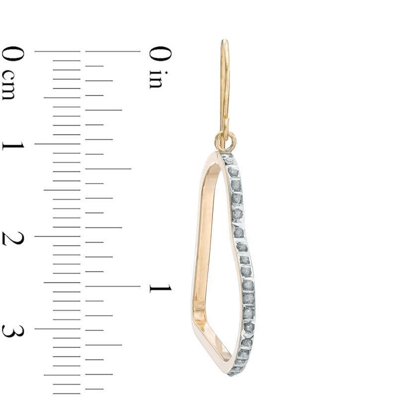 Diamond Fascination™ Tilted Heart Drop Earrings in 14K Gold