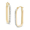Thumbnail Image 1 of Diamond Fascination™ Rectangular Hoop Earrings in 14K Gold
