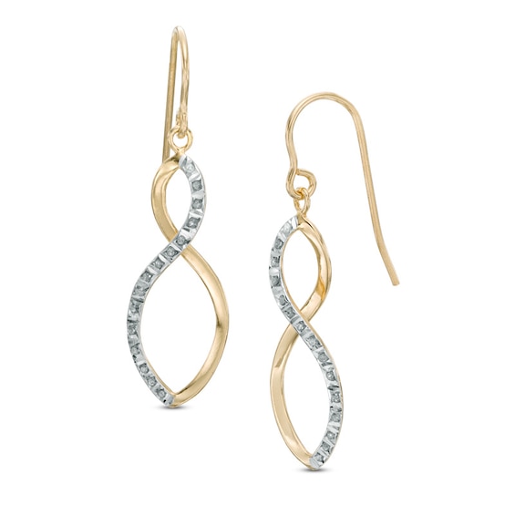 Diamond Fascination⢠Infinity Drop Earrings in Sterling Silver and 18K Gold Plate