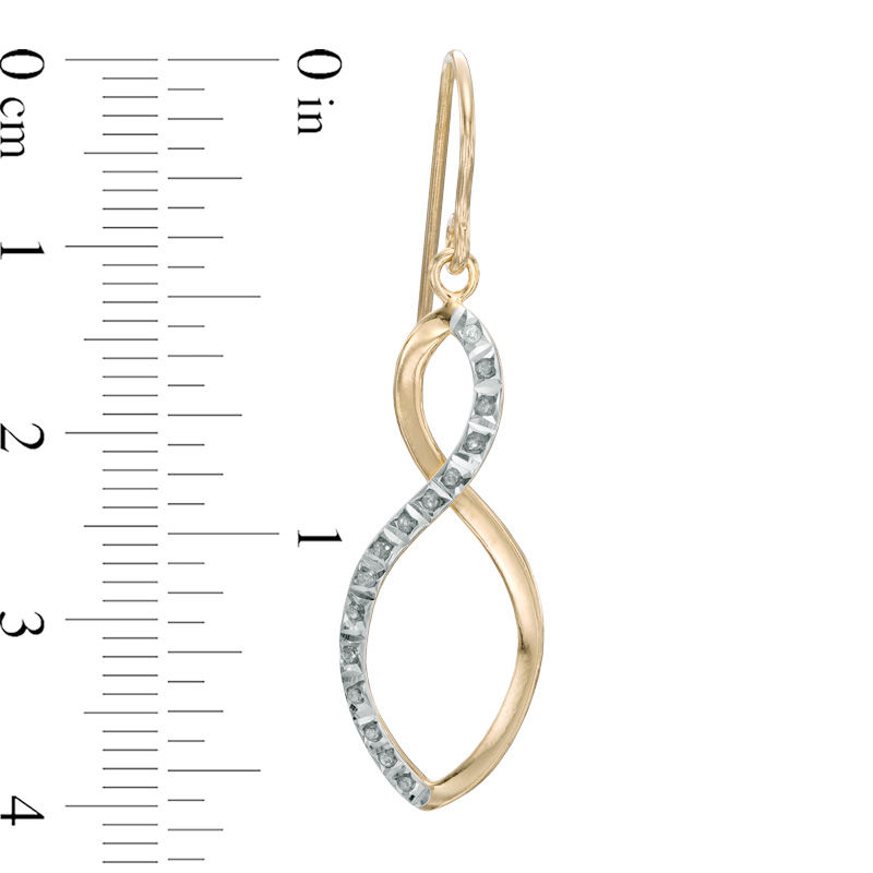 Main Image 2 of Diamond Fascination™ Infinity Drop Earrings in Sterling Silver and 18K Gold Plate