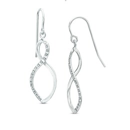 Diamond Fascination™ Infinity Drop Earrings in Sterling Silver with Platinum Plate