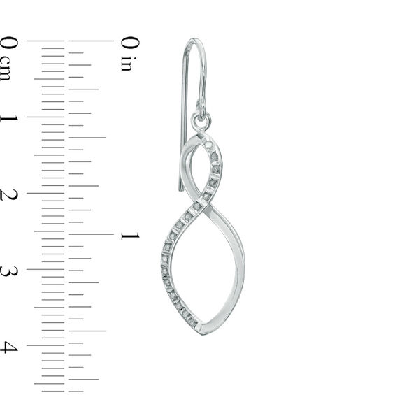 Diamond Fascinationâ¢ Infinity Drop Earrings in Sterling Silver with Platinum Plate