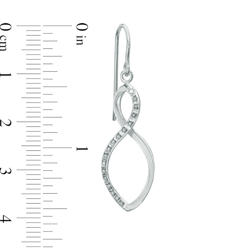Main Image 2 of Diamond Fascination™ Infinity Drop Earrings in Sterling Silver with Platinum Plate