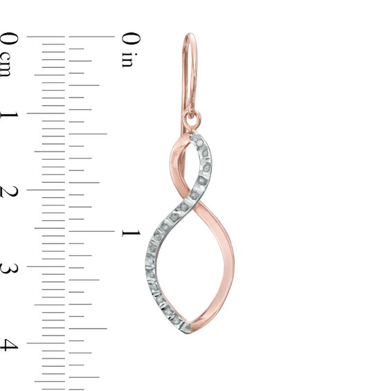 Diamond Fascinationâ¢ Infinity Drop Earrings in Sterling Silver and 18K Rose Gold Plate