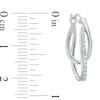 Thumbnail Image 1 of 1/4 CT. T.W. Diamond Interlocking Hoop Earrings in 10K White Gold