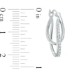 Thumbnail Image 2 of 1/4 CT. T.W. Diamond Interlocking Hoop Earrings in 10K White Gold