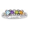 Thumbnail Image 0 of Mother's Simulated Birthstone and Diamond Accent Ring in Sterling Silver and 14K Gold (4 Stones)
