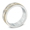 Thumbnail Image 1 of Men's 8.0mm Titanium and 10K Two-Tone Gold Wedding Band - Size 10