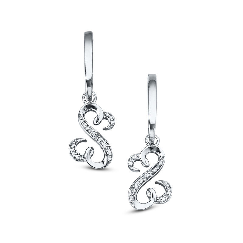 Main Image 1 of Open Hearts by Jane Seymour™ Diamond Accent Drop Earrings in Sterling Silver