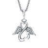 Thumbnail Image 0 of Open Hearts by Jane Seymour™ Diamond Accent Wings and Halo Pendant in Sterling Silver