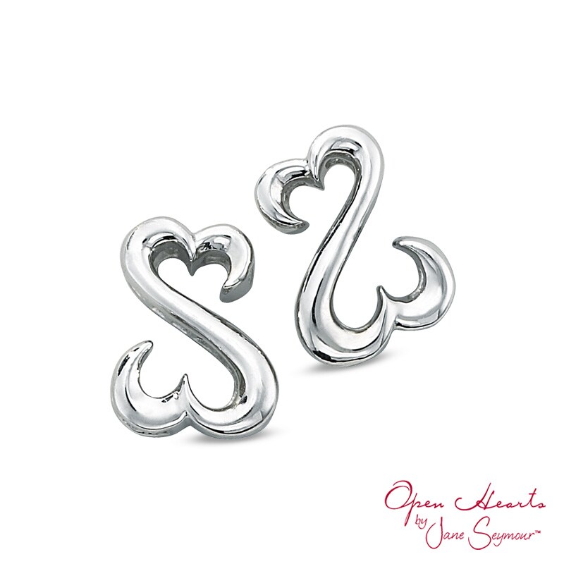 Open Hearts by Jane Seymour™ Stud Earrings in Sterling Silver