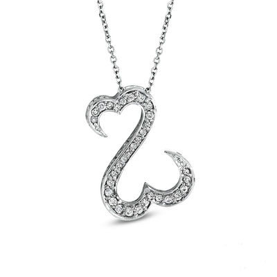 T.W. Diamond Pendant in 14K White Gold 
