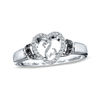 Thumbnail Image 0 of Open Hearts by Jane Seymour™ Enhanced Black and White Diamond Accent Promise Ring in Sterling Silver