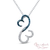 Thumbnail Image 0 of Open Hearts Family by Jane Seymour™ 1/6 CT. T.W. Enhanced Blue and White Diamond Pendant in Sterling Silver