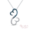 Thumbnail Image 1 of Open Hearts Family by Jane Seymour™ 1/6 CT. T.W. Enhanced Blue and White Diamond Pendant in Sterling Silver