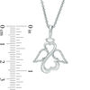 Thumbnail Image 2 of Open Hearts by Jane Seymour™ 1/15 CT. T.W. Diamond Wings and Halo Pendant in Sterling Silver
