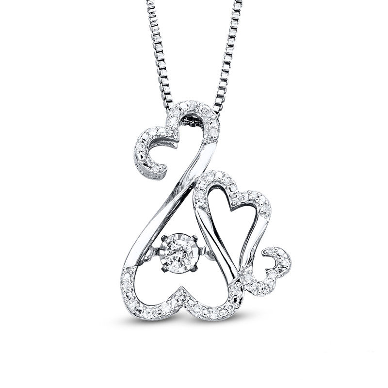 Open Hearts Rhythm by Jane Seymour™ 1/10 CT. T.W. Diamond Motherly Love Pendant in Sterling Silver