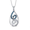 Thumbnail Image 1 of Open Hearts Waves by Jane Seymour™ 1/6 CT. T.W. Diamond Teardrop Pendant in Sterling Silver