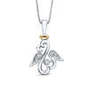 Thumbnail Image 0 of Open Hearts Rhythm by Jane Seymour™ Diamond Accent Wings Pendant in Sterling Silver and 10K Gold